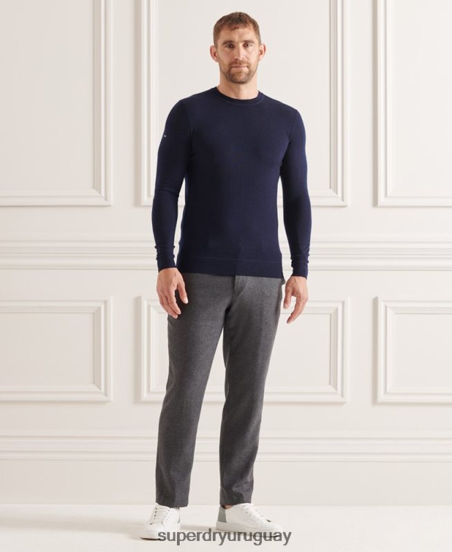 uy Superdry hombres suéter con cuello redondo de lana merina de studios Armada DT2N8Z1308 ropa