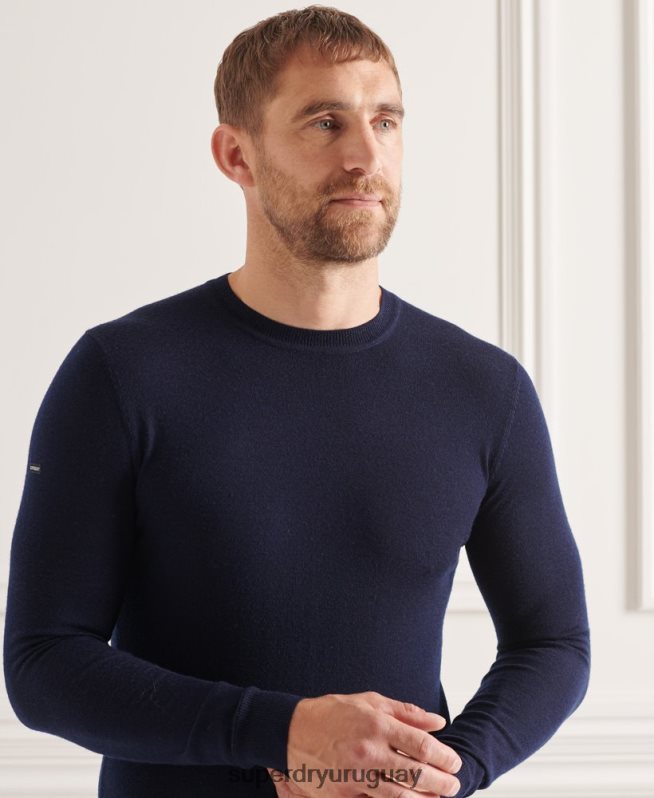 uy Superdry hombres suéter con cuello redondo de lana merina de studios Armada DT2N8Z1308 ropa