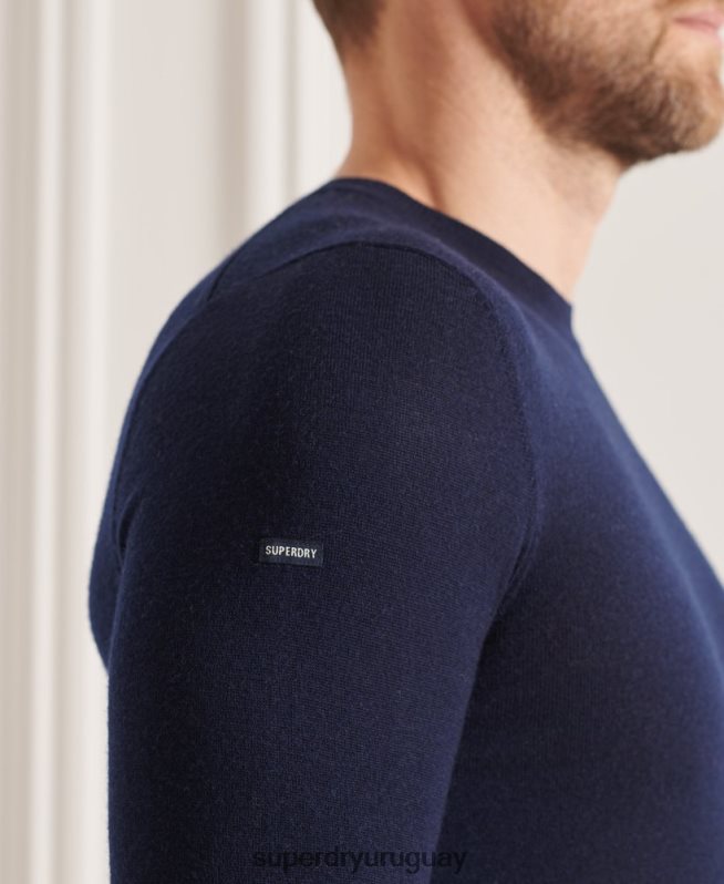 uy Superdry hombres suéter con cuello redondo de lana merina de studios Armada DT2N8Z1308 ropa