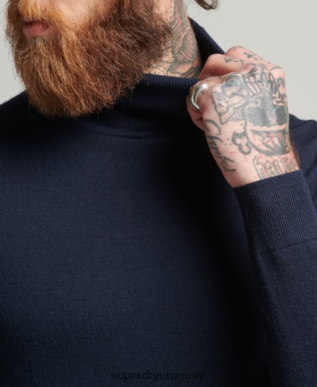 uy Superdry hombres suéter con cuello vuelto de merino studios Armada DT2N8Z1274 ropa
