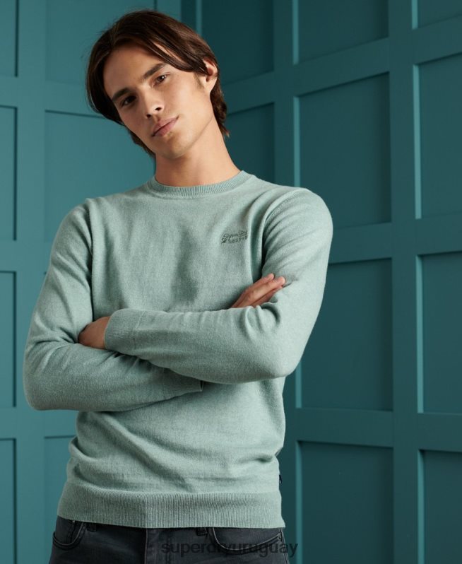 uy Superdry hombres suéter con etiqueta naranja azul DT2N8Z1357 ropa