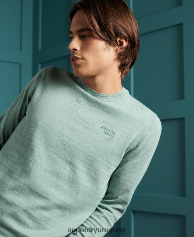 uy Superdry hombres suéter con etiqueta naranja azul DT2N8Z1357 ropa