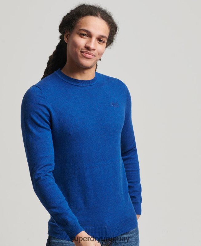 uy Superdry hombres suéter con etiqueta naranja azul DT2N8Z5324 ropa