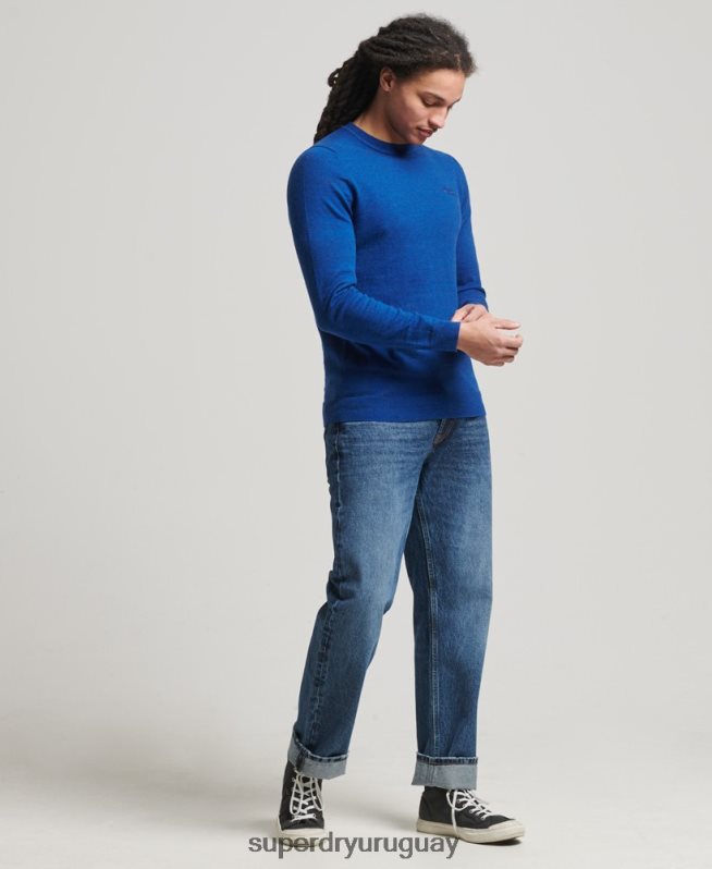uy Superdry hombres suéter con etiqueta naranja azul DT2N8Z5324 ropa