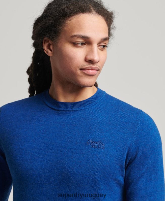 uy Superdry hombres suéter con etiqueta naranja azul DT2N8Z5324 ropa