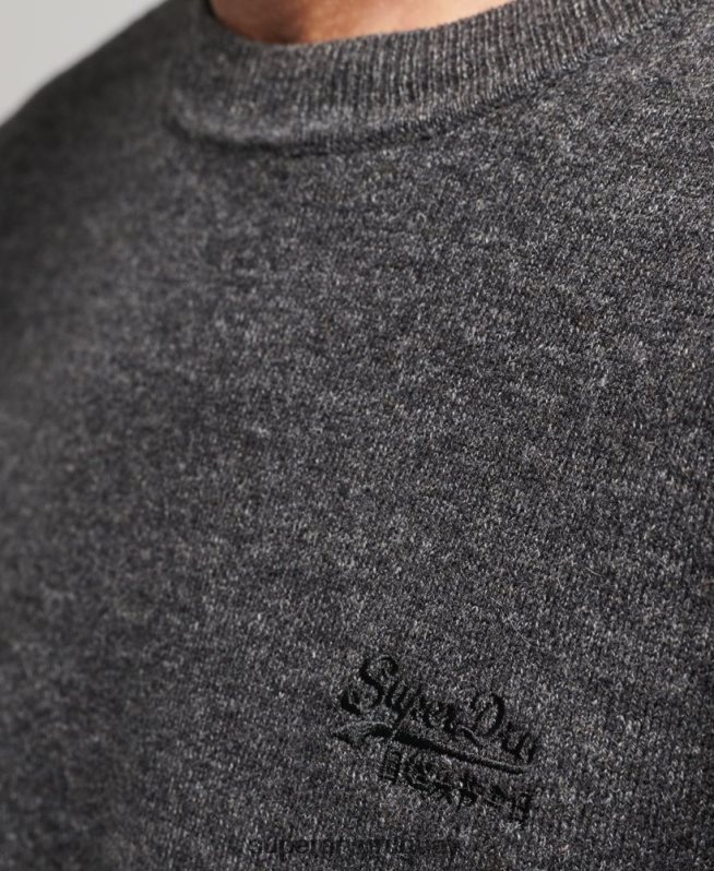 uy Superdry hombres suéter con etiqueta naranja gris DT2N8Z5335 ropa