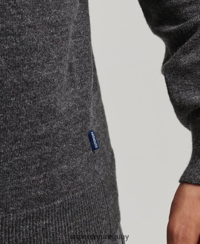 uy Superdry hombres suéter con etiqueta naranja gris DT2N8Z5335 ropa