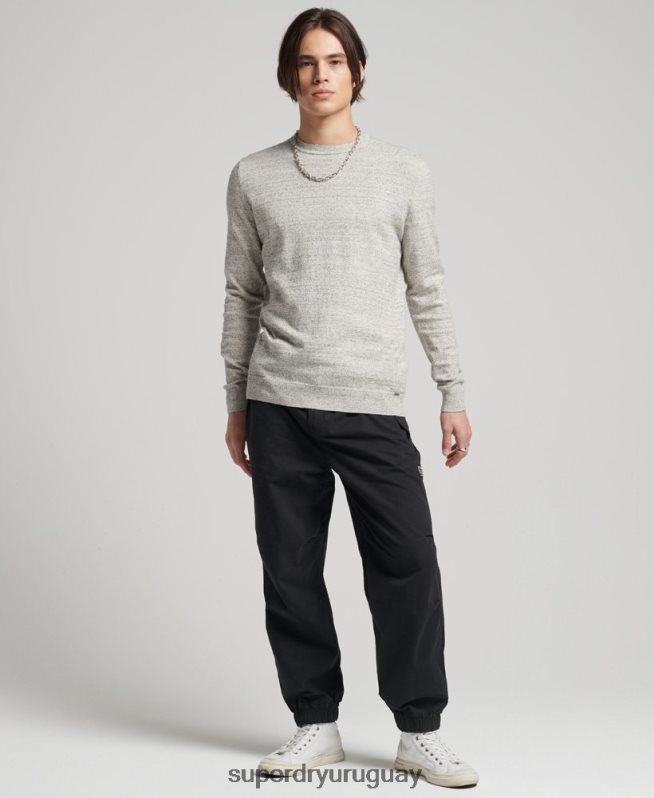uy Superdry hombres suéter con etiqueta naranja gris claro DT2N8Z1365 ropa