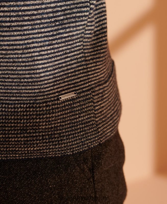 uy Superdry hombres suéter con etiqueta naranja gris oscuro DT2N8Z5356 ropa