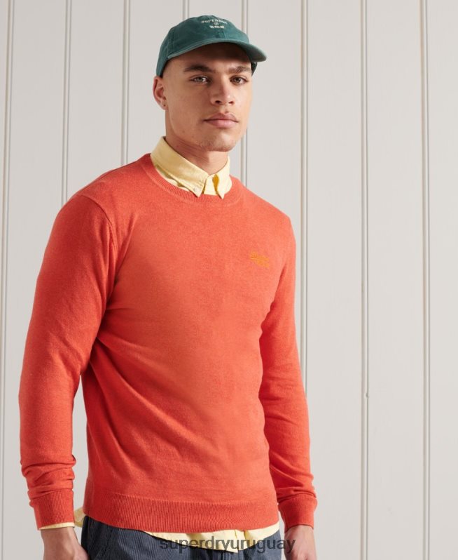 uy Superdry hombres suéter con etiqueta naranja naranja DT2N8Z1360 ropa