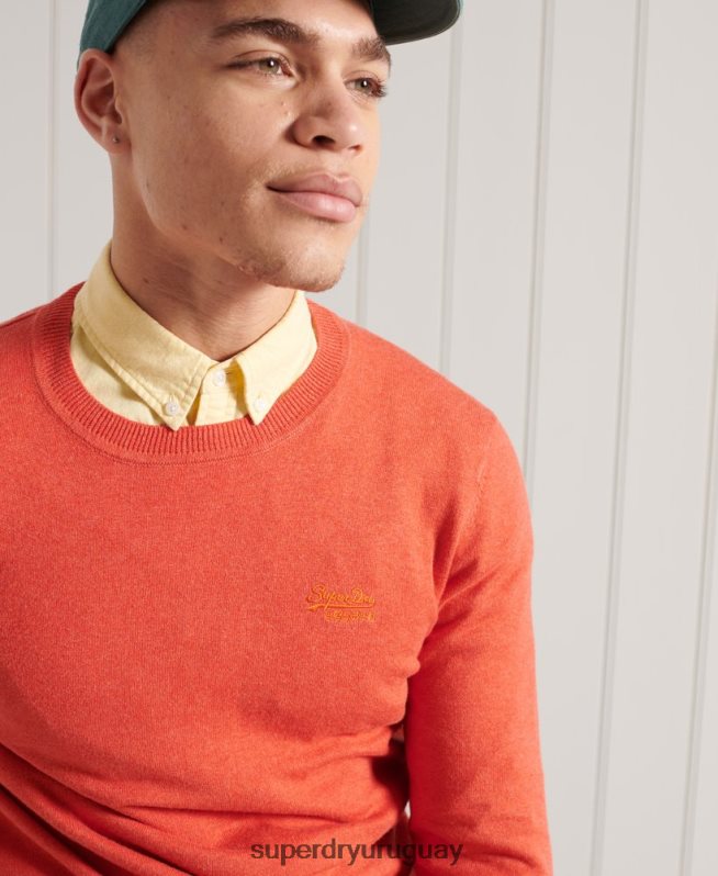 uy Superdry hombres suéter con etiqueta naranja naranja DT2N8Z1360 ropa