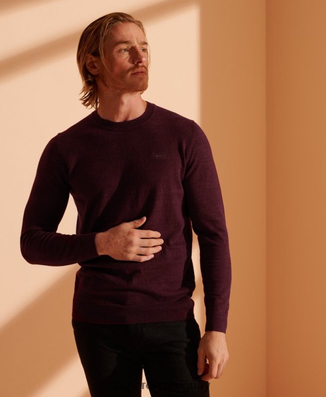 uy Superdry hombres suéter con etiqueta naranja rojo DT2N8Z1351 ropa