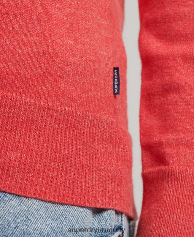 uy Superdry hombres suéter con etiqueta naranja rojo DT2N8Z5352 ropa