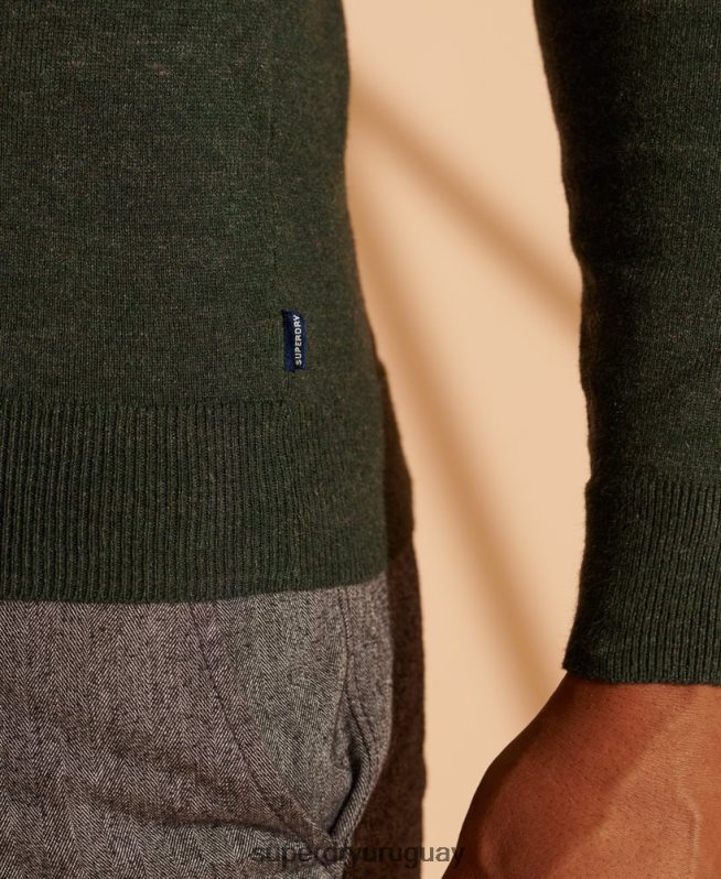 uy Superdry hombres suéter con etiqueta naranja verde DT2N8Z5340 ropa