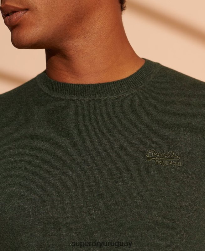 uy Superdry hombres suéter con etiqueta naranja verde DT2N8Z5340 ropa