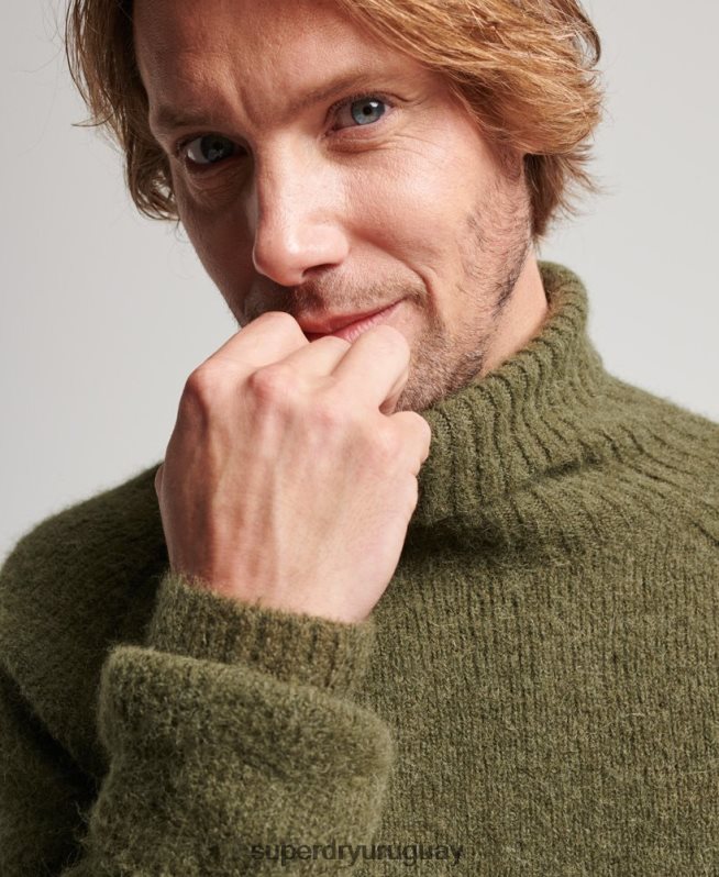 uy Superdry hombres suéter grueso con cuello vuelto de Studios caqui DT2N8Z5269 ropa