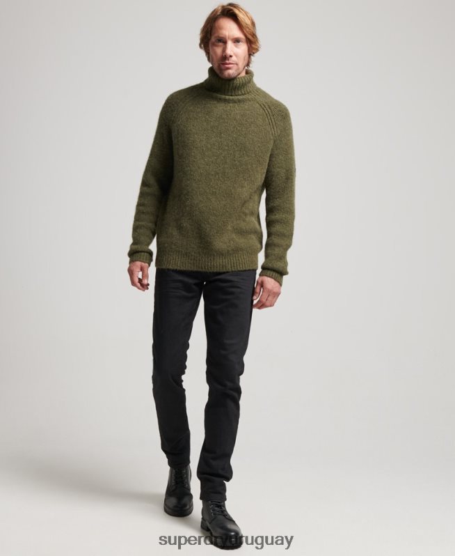 uy Superdry hombres suéter grueso con cuello vuelto de Studios caqui DT2N8Z5269 ropa