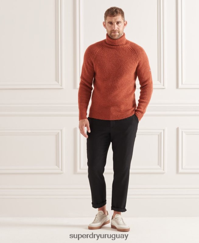 uy Superdry hombres suéter grueso con cuello vuelto de Studios naranja DT2N8Z5311 ropa
