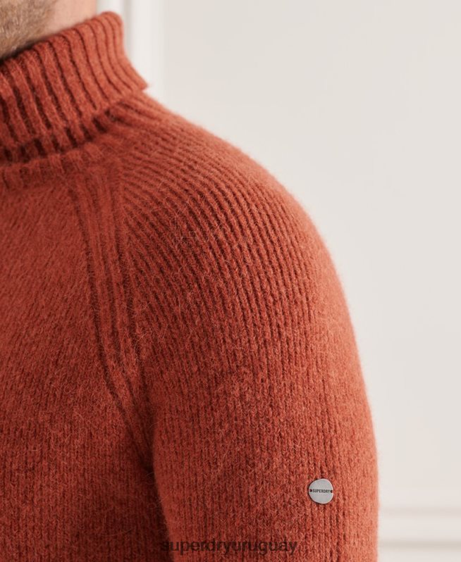 uy Superdry hombres suéter grueso con cuello vuelto de Studios naranja DT2N8Z5311 ropa