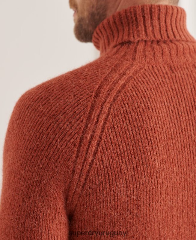uy Superdry hombres suéter grueso con cuello vuelto de Studios naranja DT2N8Z5311 ropa