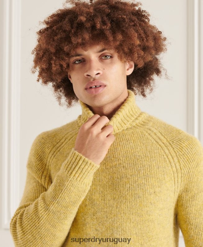 uy Superdry hombres suéter grueso con cuello vuelto de Studios verde DT2N8Z5301 ropa
