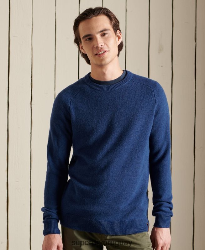 uy Superdry hombres suéter harlo crew azul oscuro DT2N8Z5284 ropa