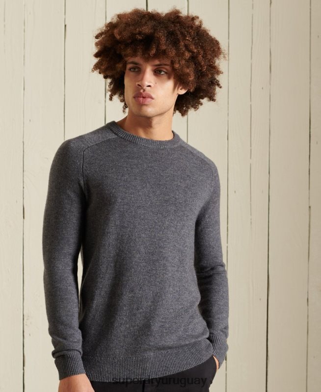 uy Superdry hombres suéter harlo crew gris DT2N8Z5309 ropa