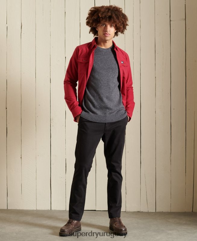 uy Superdry hombres suéter harlo crew gris DT2N8Z5309 ropa