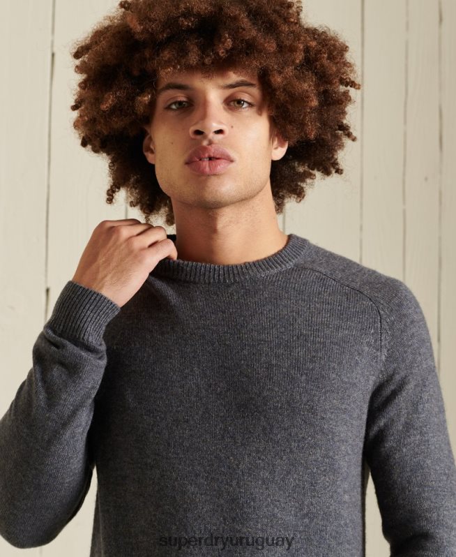 uy Superdry hombres suéter harlo crew gris DT2N8Z5309 ropa