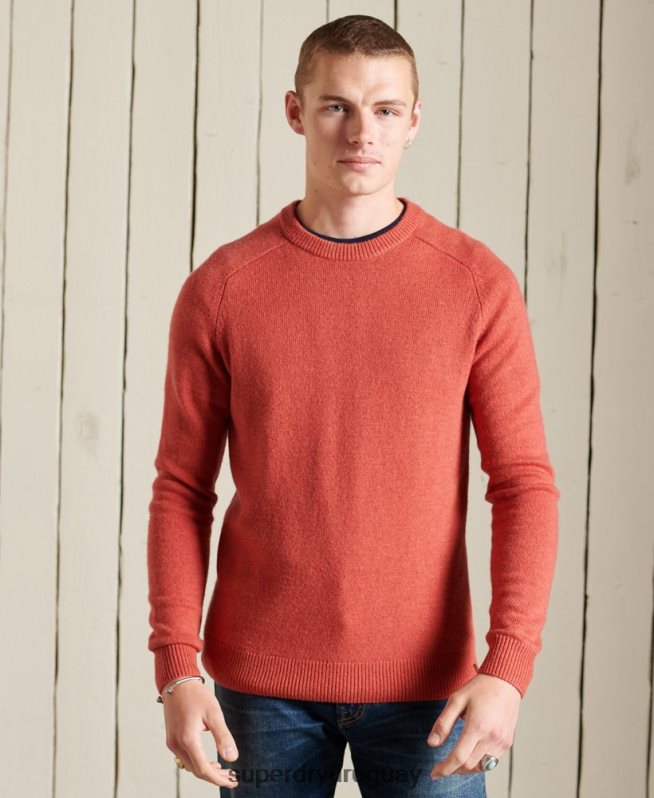 uy Superdry hombres suéter harlo crew naranja DT2N8Z5281 ropa