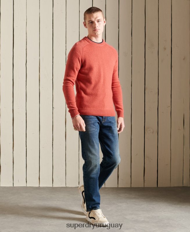 uy Superdry hombres suéter harlo crew naranja DT2N8Z5281 ropa