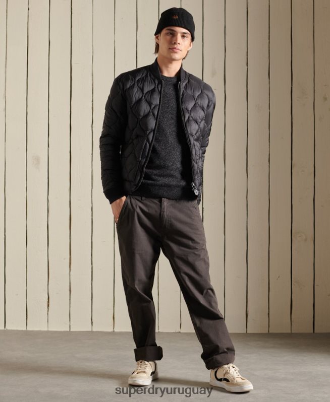 uy Superdry hombres suéter harlo crew negro DT2N8Z5326 ropa