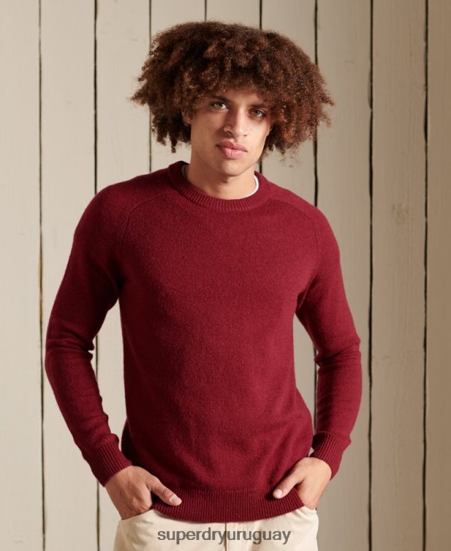 uy Superdry hombres suéter harlo crew rojo DT2N8Z5302 ropa