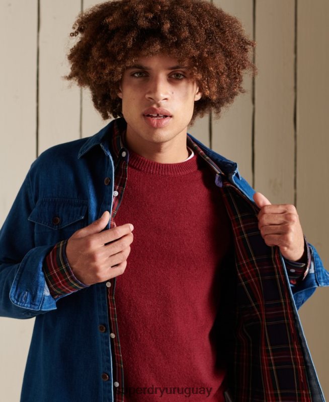 uy Superdry hombres suéter harlo crew rojo DT2N8Z5302 ropa