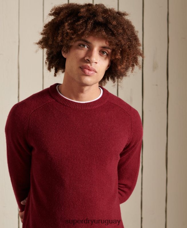 uy Superdry hombres suéter harlo crew rojo DT2N8Z5302 ropa