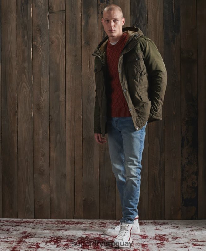 uy Superdry hombres suéter jacob cable crew naranja DT2N8Z5348 ropa