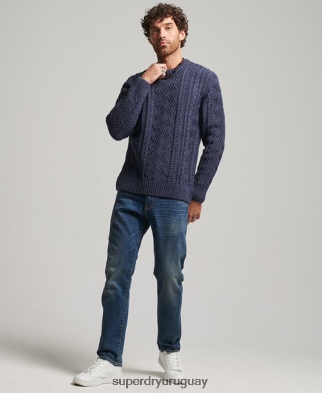 uy Superdry hombres suéter jacob crew Armada DT2N8Z1303 ropa