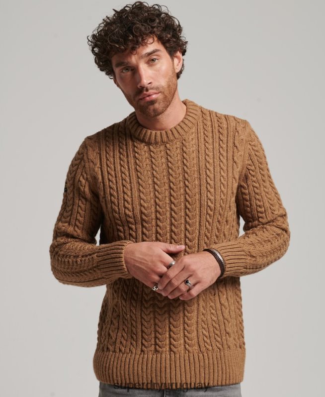 uy Superdry hombres suéter jacob crew marrón DT2N8Z1283 ropa
