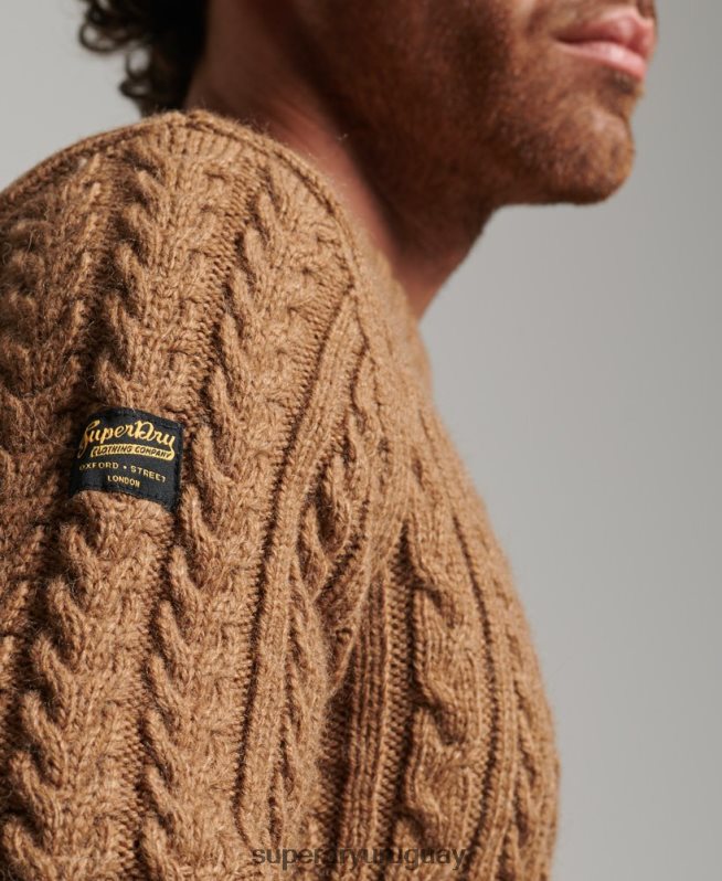 uy Superdry hombres suéter jacob crew marrón DT2N8Z1283 ropa