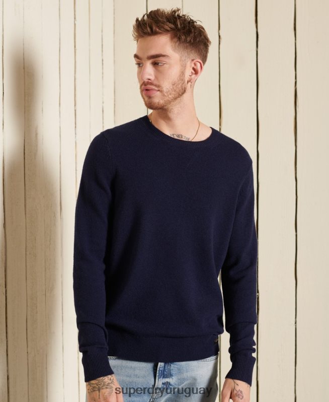 uy Superdry hombres suéter ligero de lana de cordero Armada DT2N8Z5286 ropa