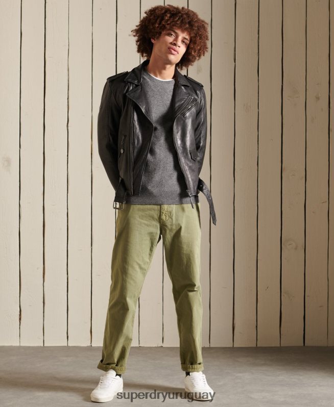 uy Superdry hombres suéter ligero de lana de cordero gris claro DT2N8Z5315 ropa