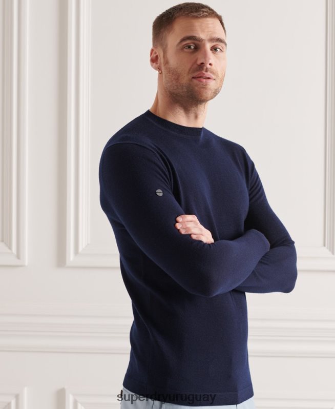 uy Superdry hombres suéter ligero de merino Armada DT2N8Z5342 ropa