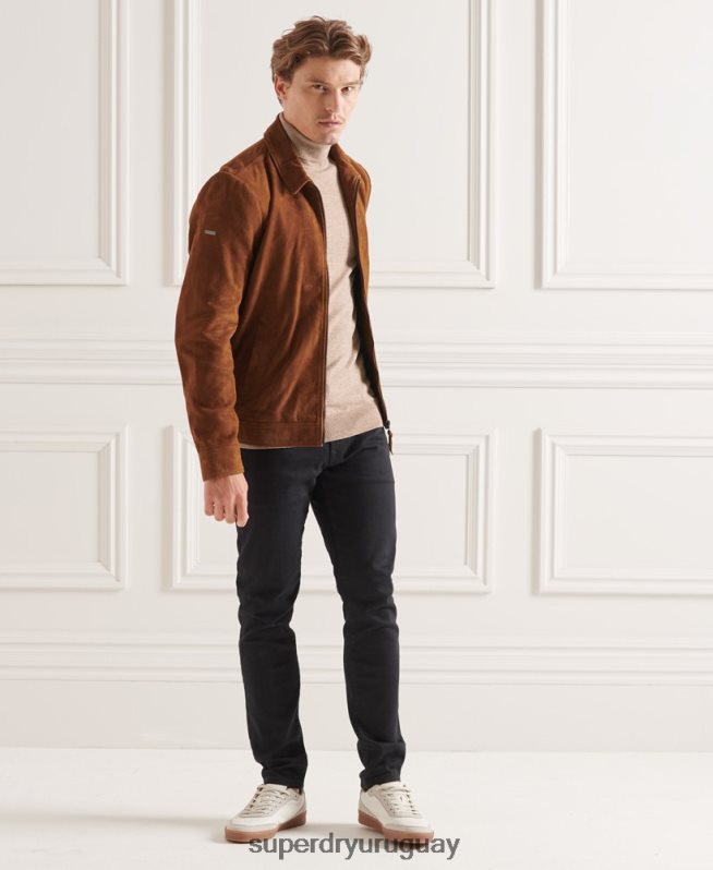 uy Superdry hombres suéter studios de lana de cordero con cuello vuelto marrón DT2N8Z5319 ropa