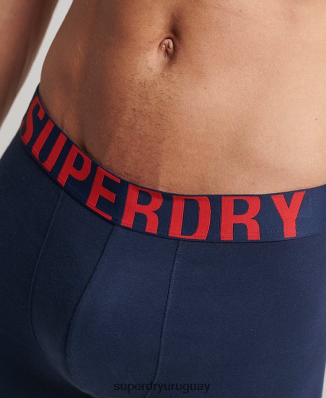 uy Superdry hombres Pack de 2 bóxers de algodón orgánico con doble logo Armada DT2N8Z1621 ropa