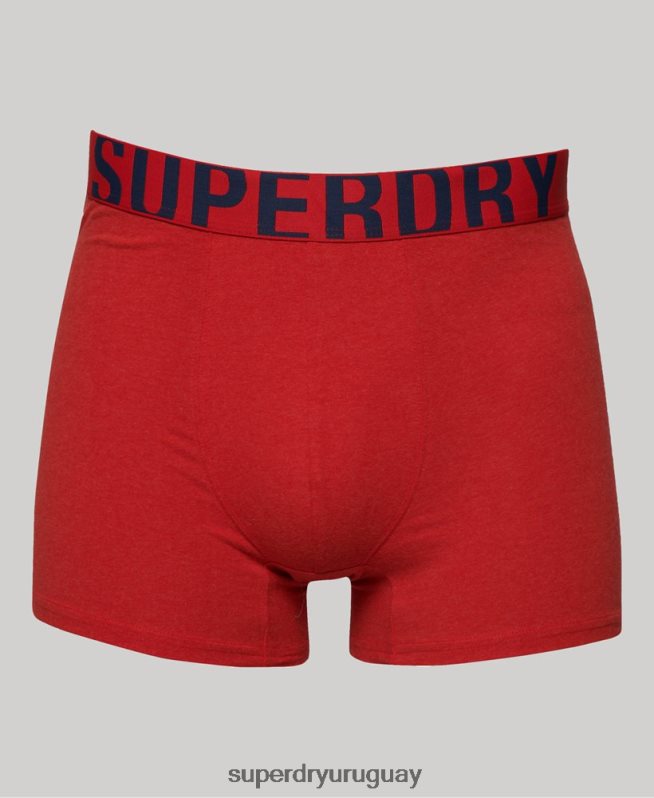 uy Superdry hombres Pack de 2 bóxers de algodón orgánico con doble logo Armada DT2N8Z1621 ropa