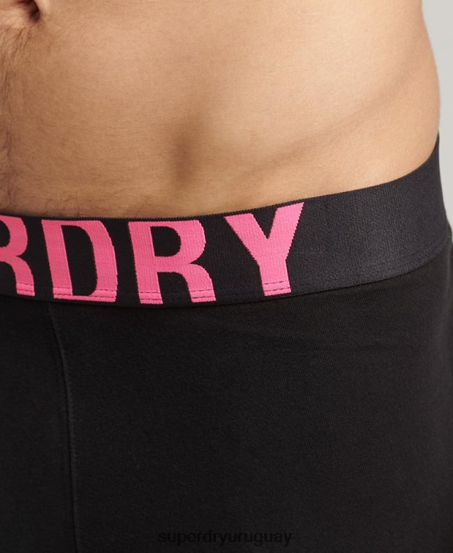 uy Superdry hombres Pack de 2 bóxers de algodón orgánico con doble logo negro DT2N8Z1761 ropa