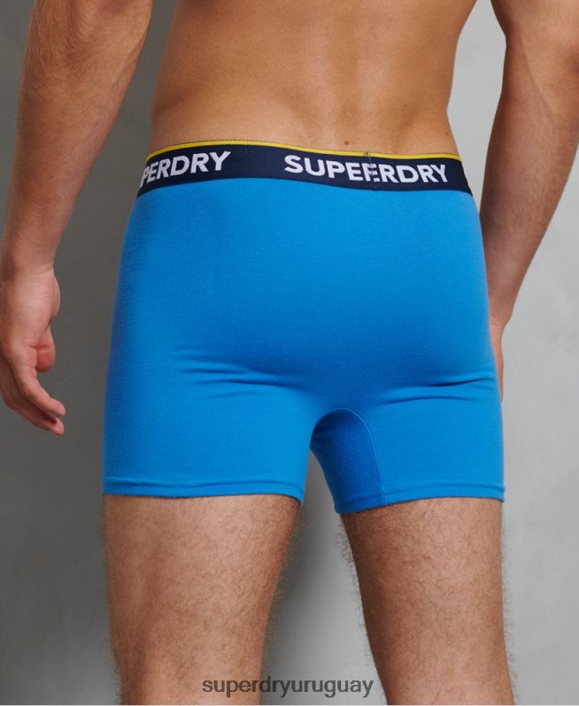uy Superdry hombres Pack de dos bóxers clásicos de algodón orgánico azul DT2N8Z1850 ropa