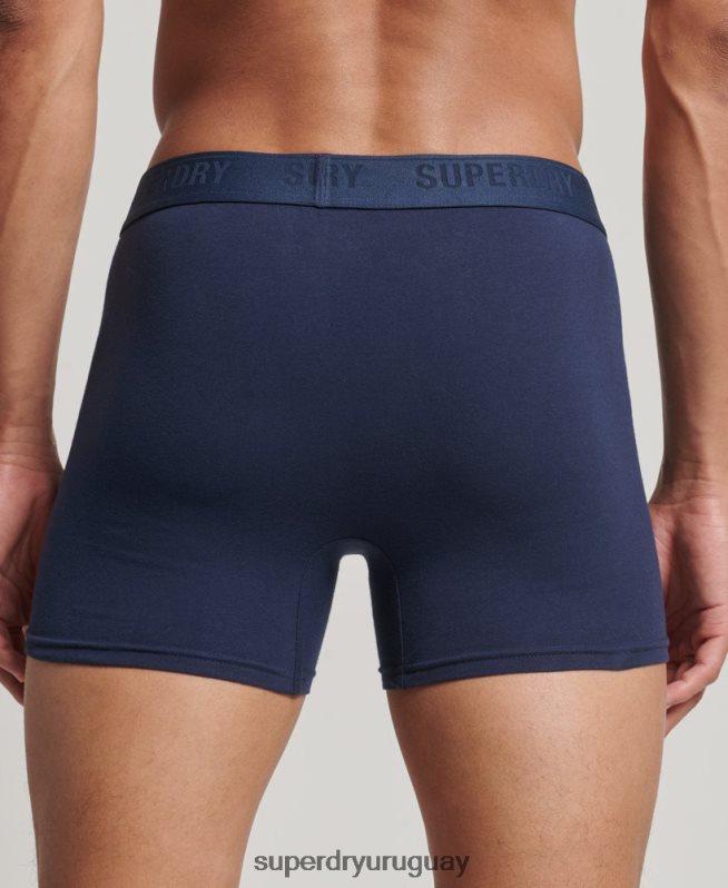 uy Superdry hombres Pack de tres bóxers de algodón orgánico Armada DT2N8Z1600 ropa