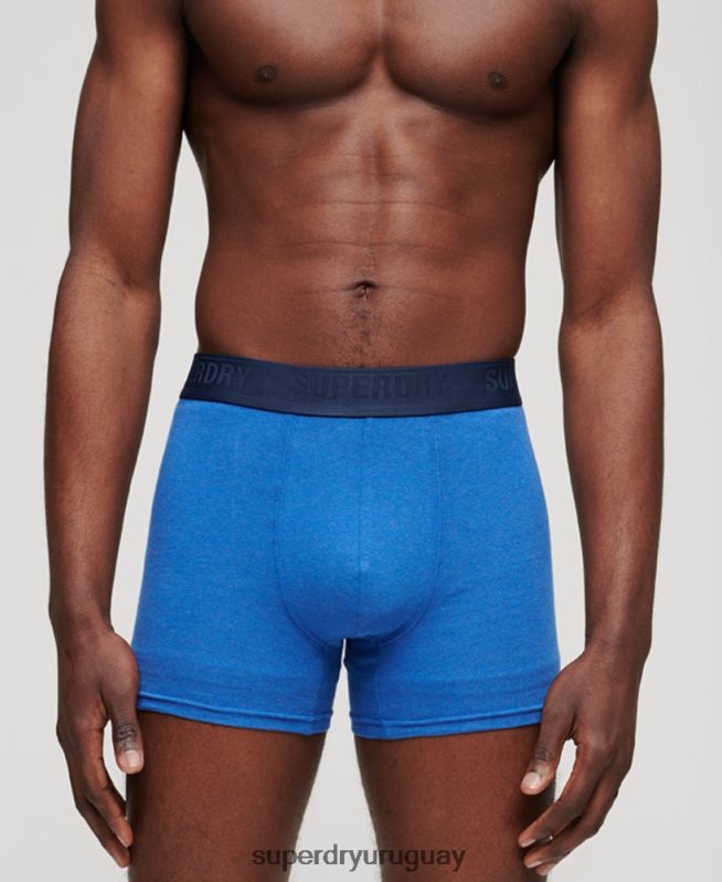 uy Superdry hombres Pack de tres bóxers de algodón orgánico azul DT2N8Z1834 ropa