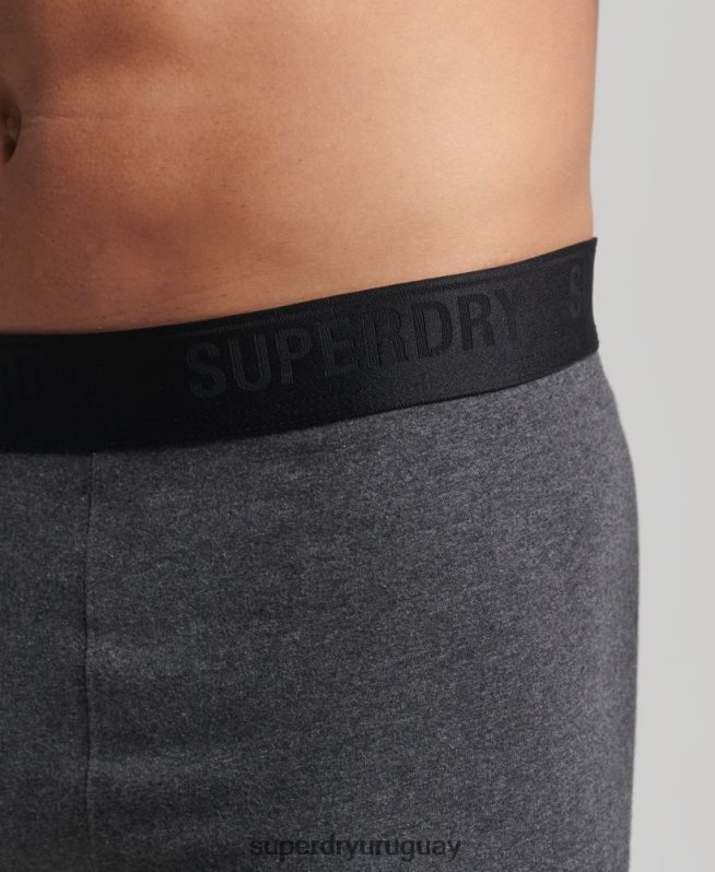 uy Superdry hombres Pack de tres bóxers de algodón orgánico gris DT2N8Z1744 ropa